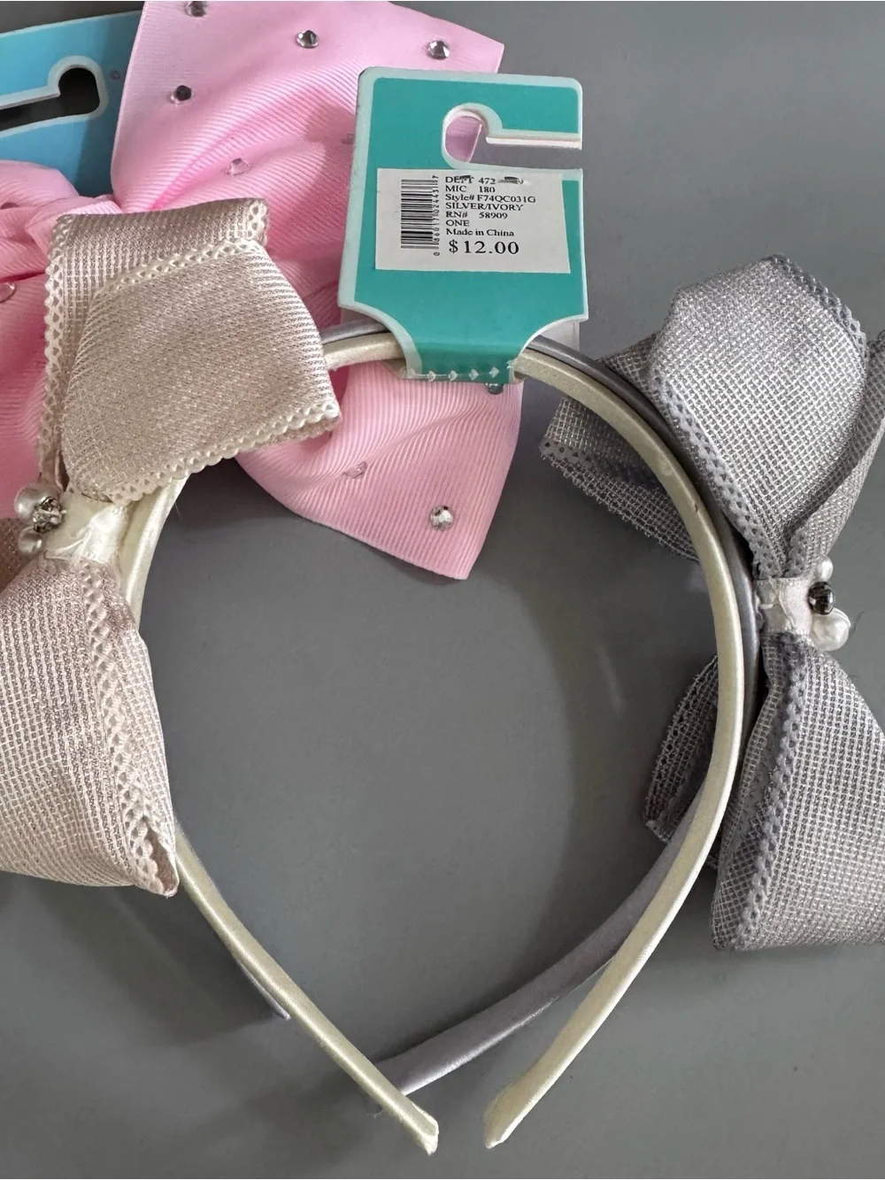 Copper Key Girls Hair Accessories Lot Pink Rhinestone Bow & Bow Headbands NWT